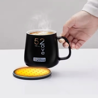 เครื่องทําความอบอุ่นถ้วย Usb หลายประการ เครื่องทําความอบอุ่นกระป๋อง Smart Travel พร้อมการชาร์จไร้สาย