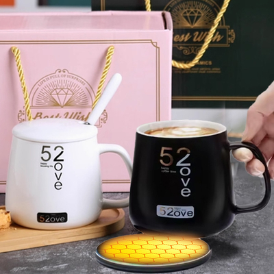 เครื่องทําความอบอุ่นถ้วย Usb หลายประการ เครื่องทําความอบอุ่นกระป๋อง Smart Travel พร้อมการชาร์จไร้สาย