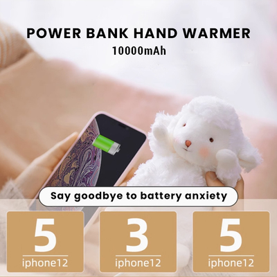 เครื่องทําความอบอุ่นมือไฟฟ้า ตุ๊กตาคริสต์มาสต์ 10000mAh USB เครื่องทําความอบอุ่นจากพลังงานที่สามารถชาร์จใหม่ได้ เครื่องทําความอบอุ่นห้องนอนแบบพกพา RV การใช้ในสวนกลางแจ้ง