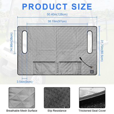 การป้องกันความร้อนเกิน Golf Heating Pad สําหรับรถกอล์ฟ คูชั่นที่นั่งที่ทําความร้อนของรถกอล์ฟ