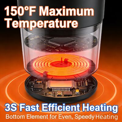 ถ้วยสมาชิกพกพาที่มีการควบคุมอุณหภูมิแบบดิจิตอล แบตเตอรี่ชาร์จใหม่ LED Display และฝาป้องกันการไหล