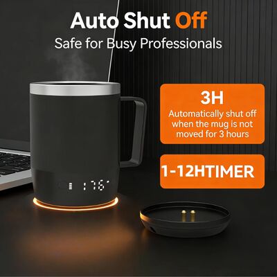 ขายปลีก ถ้วยอุ่นเองพกพา 5000 MAh แบตเตอรี่ 18oz เครื่องทําความอบอุ่นกาแฟ ถ้วยเดินทางอุ่นเองสําหรับสํานักงาน
