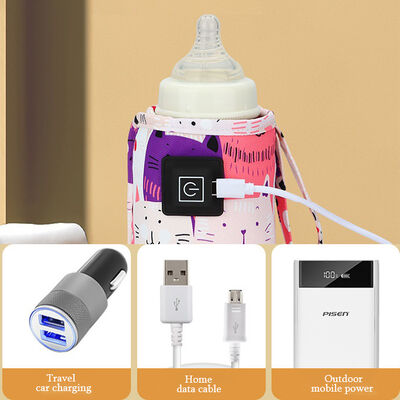 Milk heating sleeve featuring cute little tiger pattern customizable size and USB charging with timer controlled heating modes