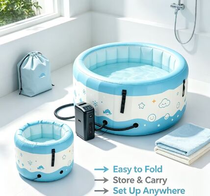 Cartoon Customizable Inflatable Ice Bath Tub with Smart Water Chiller, Portable Constant Temperature Cold Plunge Pool for Kids Outdoor Backyard Play