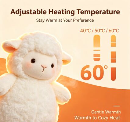 Warm Sheep Rechargeable Hand Warmer,3‑Level 40‑50‑60℃ Adjustable Temperature,6‑8H Long Lasting Portable Pocket Heater,Polyester Fiber Winter Heating Gift for Indoor Outdoor Use