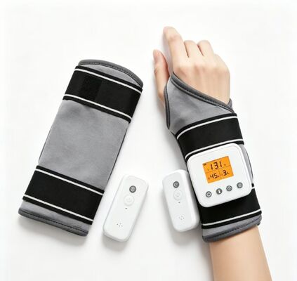 ที่รัดข้อมือแบบชาร์จ USB พร้อมระบบสั่นนวด, ปรับอุณหภูมิได้ 3 ระดับ & ตั้งเวลา, สายรัดข้อมือทำความร้อนสำหรับรองรับข้อมือจากอาการพังผืดทับเส้นประสาทและข้ออักเสบ