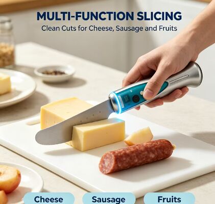 Safe Waterproof Heated Butter Knife, Touch Sensing Design Stainless Steel Electric Butter Cutter with 1020mAh Rechargeable Battery for Home Baking