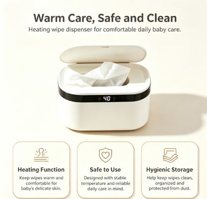 Portable Smart Baby Wipes Warmer,Portable Touch Control Baby Wipes Warmer for Infant Care, Adjustable Temperature, PP & Silicone, CE FCC RoHS Certified