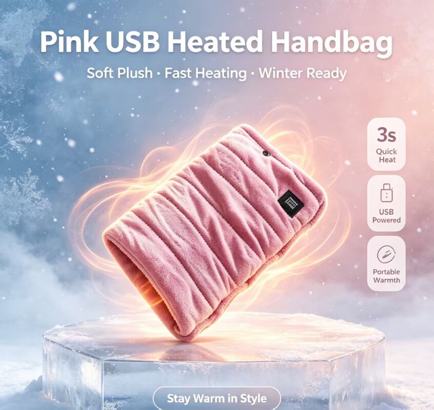 เครื่องทำความอุ่นมือแบบพกพาพร้อมแหล่งจ่ายไฟ USB พื้นผิวนุ่มลื่น ให้ความร้อนคงที่ ดีไซน์กะทัดรัด น้ำหนักเบา และระบบป้องกันความปลอดภัย