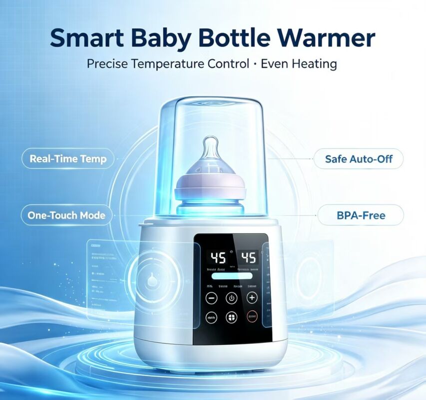 เครื่องอุ่นขวดนมไฟฟ้า 200W ควบคุมอุณหภูมิ 30-65°C ป้องกันการไหม้แห้ง ปิดเครื่องอัตโนมัติ เครื่องอุ่นนมสำหรับถุงเก็บนมแม่ ขวดนมแก้ว PP ซิลิโคน