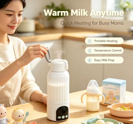 เครื่องทําความร้อนขวดเด็ก เครื่องทําความร้อนน้ํานมแบบพกพา USB พร้อมควบคุมอุณหภูมิปรับได้ สําหรับการเดินทางและบ้าน เหมาะสําหรับขวด 17oz