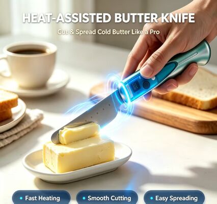 เครื่องตัดเนยไฟฟ้ากันน้ําจากสแตนเลส เครื่องตัดเนยไฟฟ้า USB แบตเตอรี่ 1020mAh 3.7V เครื่องทําเนยครัว